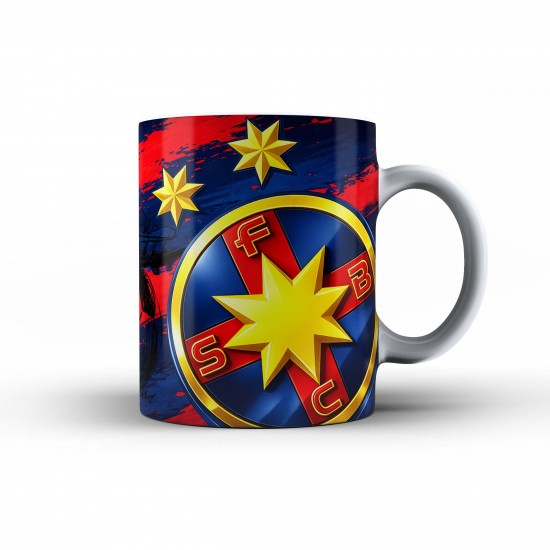 Cană suporter fotbal roș-albastru  – cadou suporteri